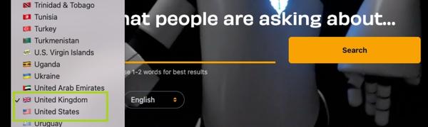 answer the public select united states