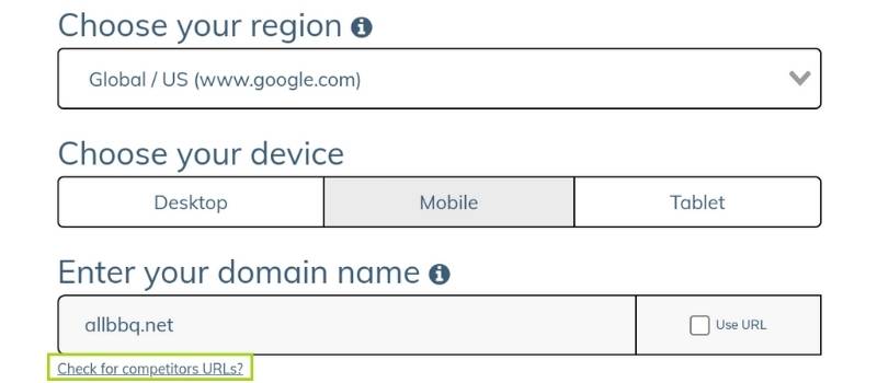 check for competitor urls serprobot