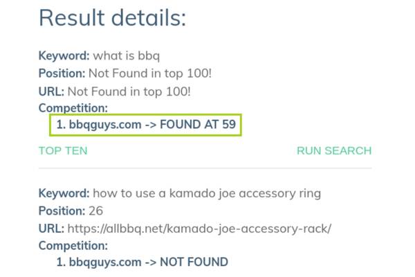 serprobot competitor results